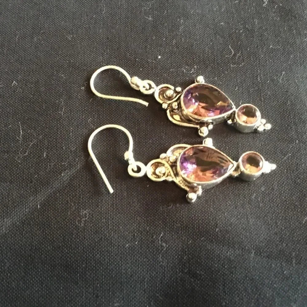 NWOT. Sterling Silver Amethyst Earrings